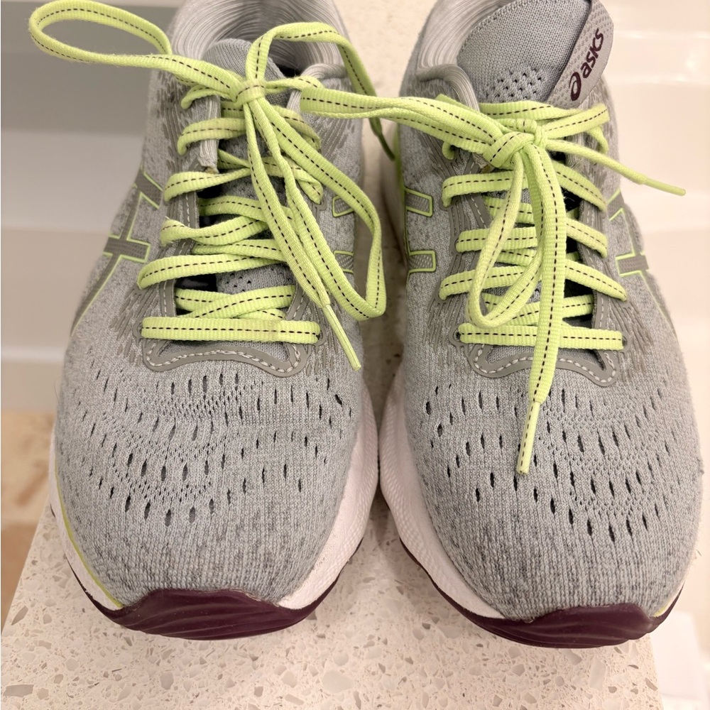 ASICS Women's Athletic Shoes in Gray with Lime Laces